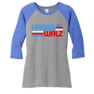 Retro Kamala Harris Tim Walz 2024 Election Women's Tri-Blend 3/4-Sleeve Raglan Shirt