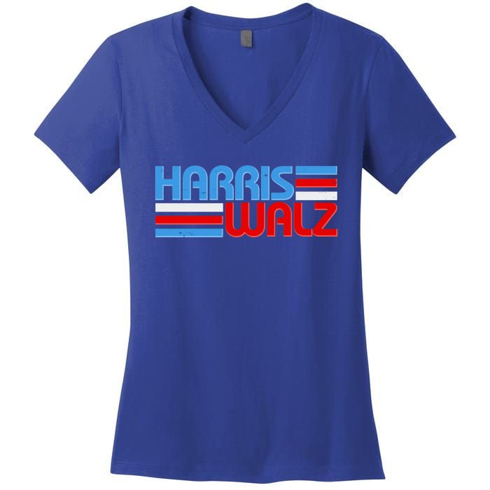 Retro Kamala Harris Tim Walz 2024 Election Women's V-Neck T-Shirt