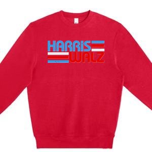 Retro Kamala Harris Tim Walz 2024 Election Premium Crewneck Sweatshirt