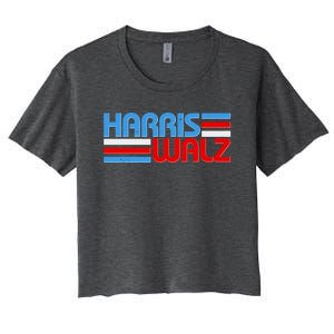 Retro Kamala Harris Tim Walz 2024 Election Women's Crop Top Tee