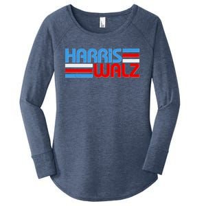 Retro Kamala Harris Tim Walz 2024 Election Women's Perfect Tri Tunic Long Sleeve Shirt