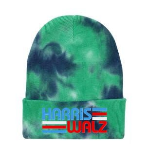 Retro Kamala Harris Tim Walz 2024 Election Tie Dye 12in Knit Beanie