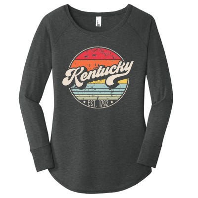 Retro Kentucky Home State KY Cool 70s Style Sunset Women's Perfect Tri Tunic Long Sleeve Shirt