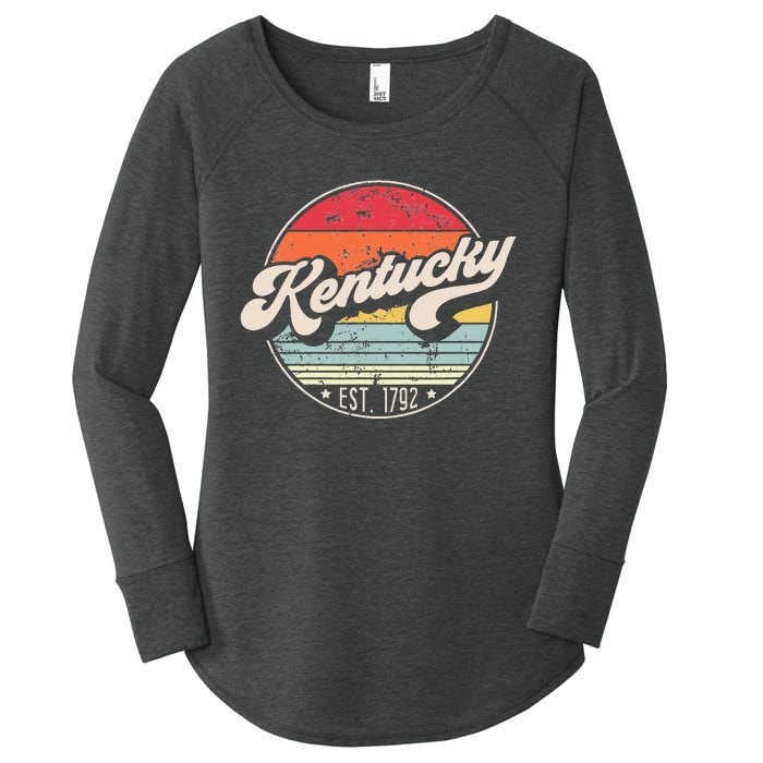 Retro Kentucky Home State KY Cool 70s Style Sunset Women's Perfect Tri Tunic Long Sleeve Shirt