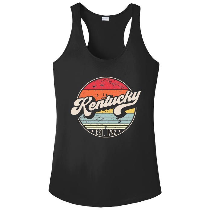 Retro Kentucky Home State KY Cool 70s Style Sunset Ladies PosiCharge Competitor Racerback Tank