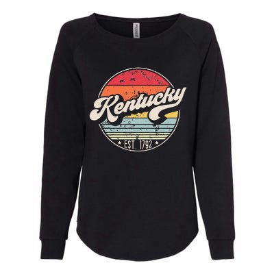 Retro Kentucky Home State KY Cool 70s Style Sunset Womens California Wash Sweatshirt