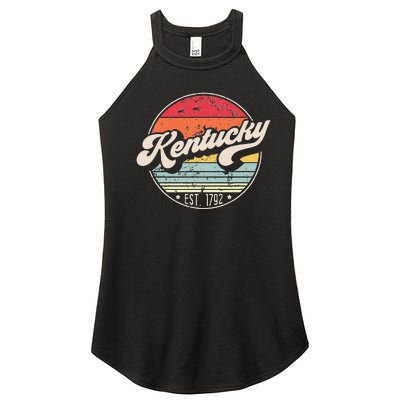 Retro Kentucky Home State KY Cool 70s Style Sunset Women's Perfect Tri Rocker Tank