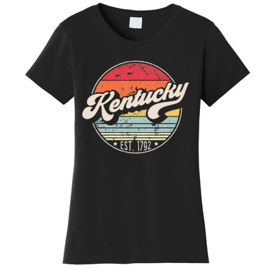 Retro Kentucky Home State KY Cool 70s Style Sunset Women's T-Shirt