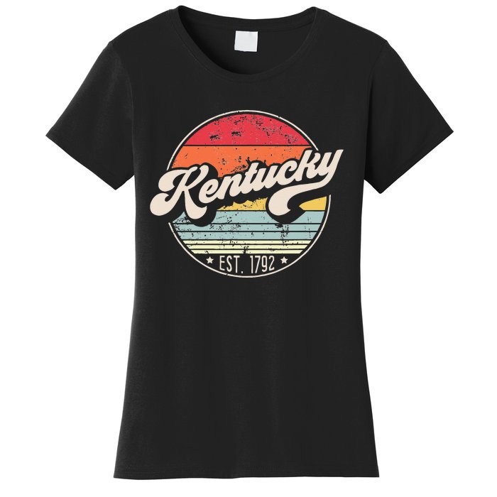 Retro Kentucky Home State KY Cool 70s Style Sunset Women's T-Shirt