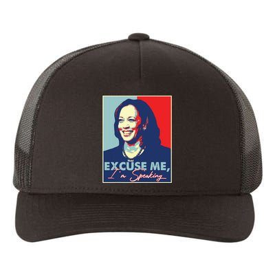 Retro Kamala Harris 2024 Excuse Me Im Speaking Harris 47 Yupoong Adult 5-Panel Trucker Hat