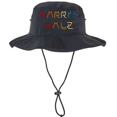 Retro Kamala Harris Walz Waltz 2024 Cat Lettering Positive Legacy Cool Fit Booney Bucket Hat