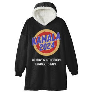 Retro Kamala Harris 2024 Vote Removes Stubborn Orange Stains Hooded Wearable Blanket