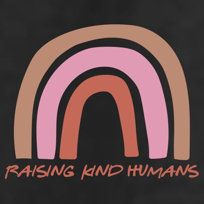 Raising Kind Humans Rainbow 7 Panel Mesh Trucker Snapback Hat