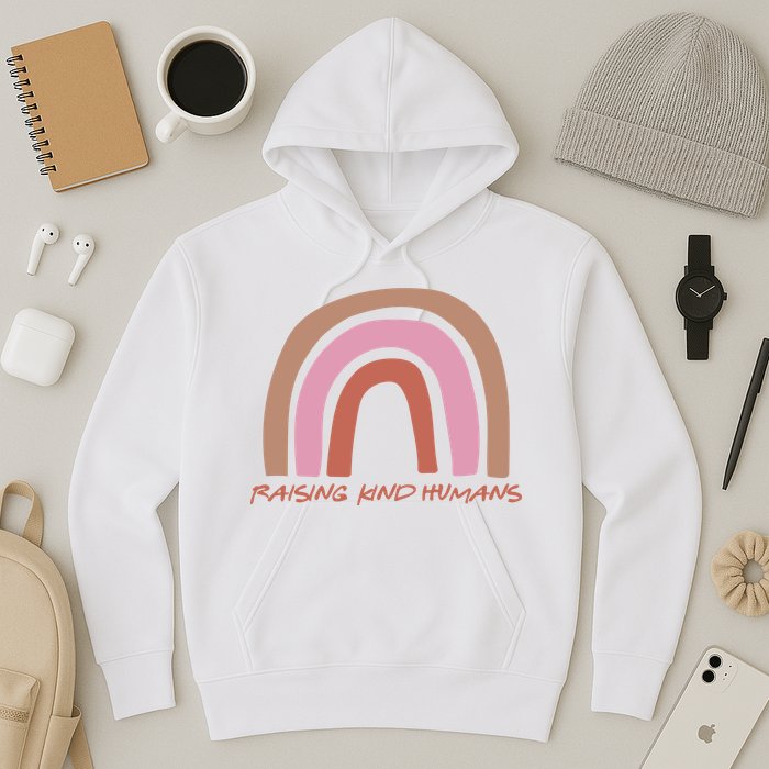 Raising Kind Humans Rainbow Hoodie