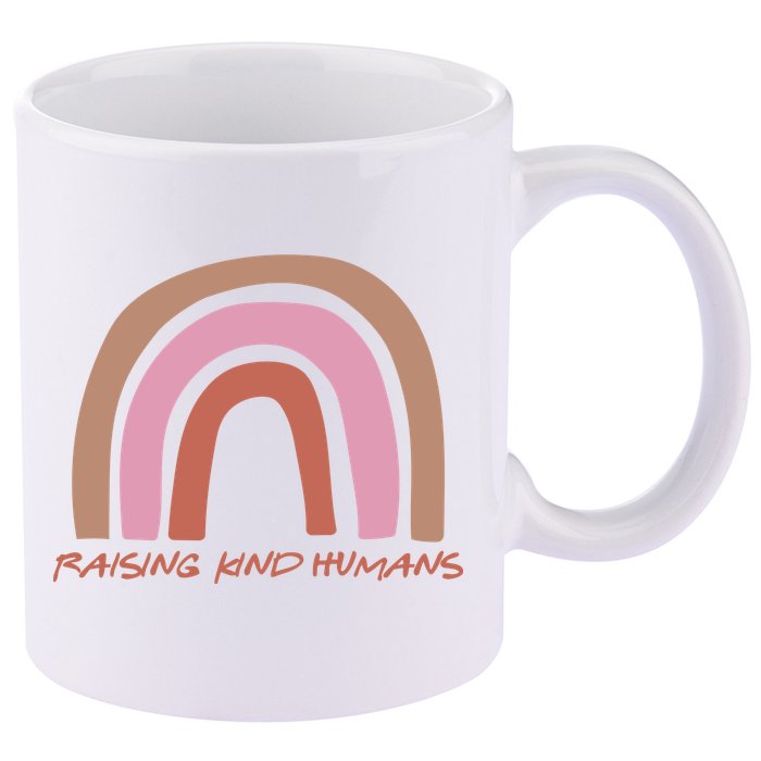 Raising Kind Humans Rainbow 11oz C Handle Ceramic Mug