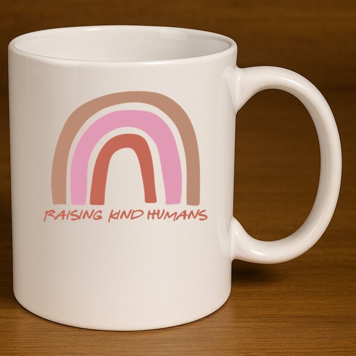 Raising Kind Humans Rainbow 11oz C Handle Ceramic Mug