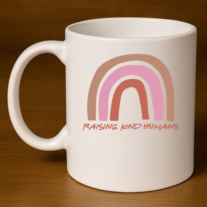 Raising Kind Humans Rainbow 11oz C Handle Ceramic Mug