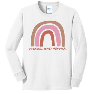 Raising Kind Humans Rainbow Kids Long Sleeve Shirt