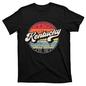 Retro Kentucky Home State Ky Cool 70s Style Sunset T-Shirt