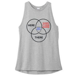 Roy Kent He Here He There He Is Every F*Ckin Where Ladies PosiCharge Tri-Blend Wicking Tank