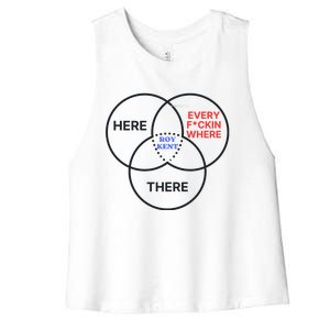 Roy Kent He Here He There He Is Every F*Ckin Where Women's Racerback Cropped Tank