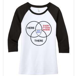 Roy Kent He Here He There He Is Every F*Ckin Where Women's Tri-Blend 3/4-Sleeve Raglan Shirt