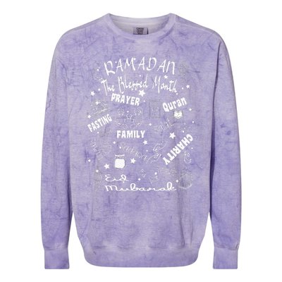 Ramadan Kareem Happy Ramadan Muslims Holy Month Fasting Colorblast Crewneck Sweatshirt