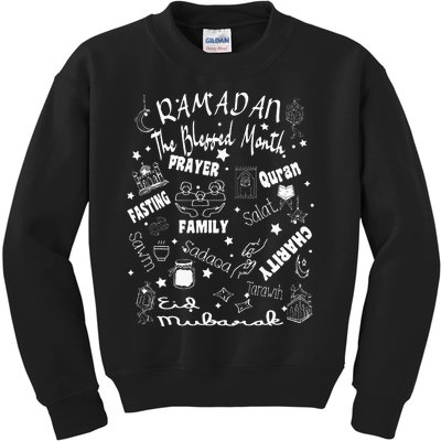 Ramadan Kareem Happy Ramadan Muslims Holy Month Fasting Kids Sweatshirt