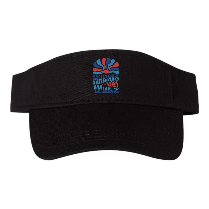 Retro Kamala Harris Walz 2024 Valucap Bio-Washed Visor