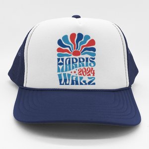 Retro Kamala Harris Walz 2024 Trucker Hat