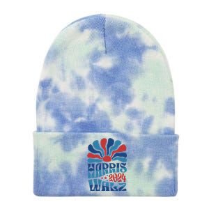 Retro Kamala Harris Walz 2024 Tie Dye 12in Knit Beanie