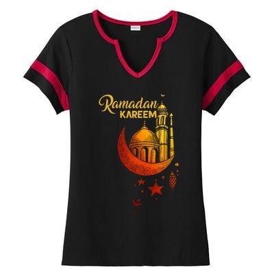 Ramadan Kareem Islamic Holiday Mosque Ramadan Great Gift Ladies Halftime Notch Neck Tee