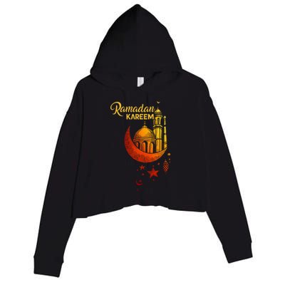 Ramadan Kareem Islamic Holiday Mosque Ramadan Great Gift Crop Fleece Hoodie