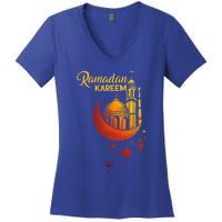 Ramadan Kareem Islamic Holiday Mosque Ramadan Great Gift Women's V-Neck T-Shirt