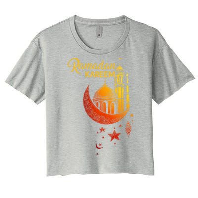 Ramadan Kareem Islamic Holiday Mosque Ramadan Great Gift Women's Crop Top Tee