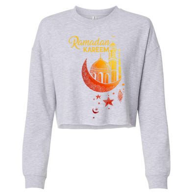 Ramadan Kareem Islamic Holiday Mosque Ramadan Great Gift Cropped Pullover Crew