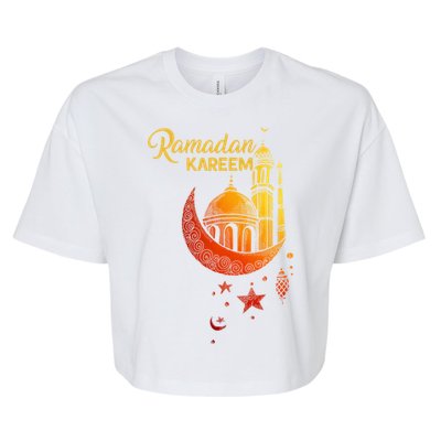 Ramadan Kareem Islamic Holiday Mosque Ramadan Great Gift Bella+Canvas Jersey Crop Tee