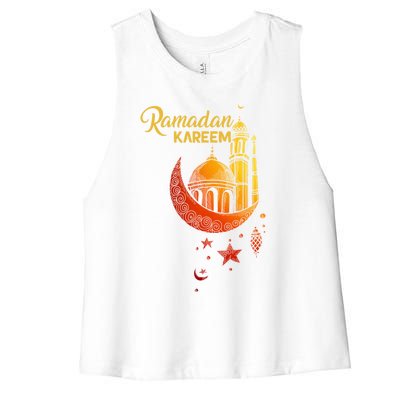 Ramadan Kareem Islamic Holiday Mosque Ramadan Great Gift Women's Racerback Cropped Tank