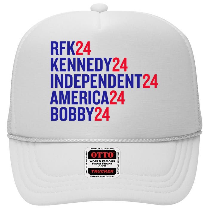 Rfk Kennedy Independent America Bobby 24 High Crown Mesh Back Trucker Hat