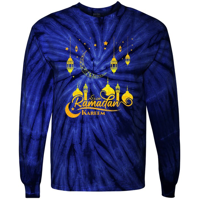 Ramadan Kareem Islamic Fasting Outfit Tie-Dye Long Sleeve Shirt