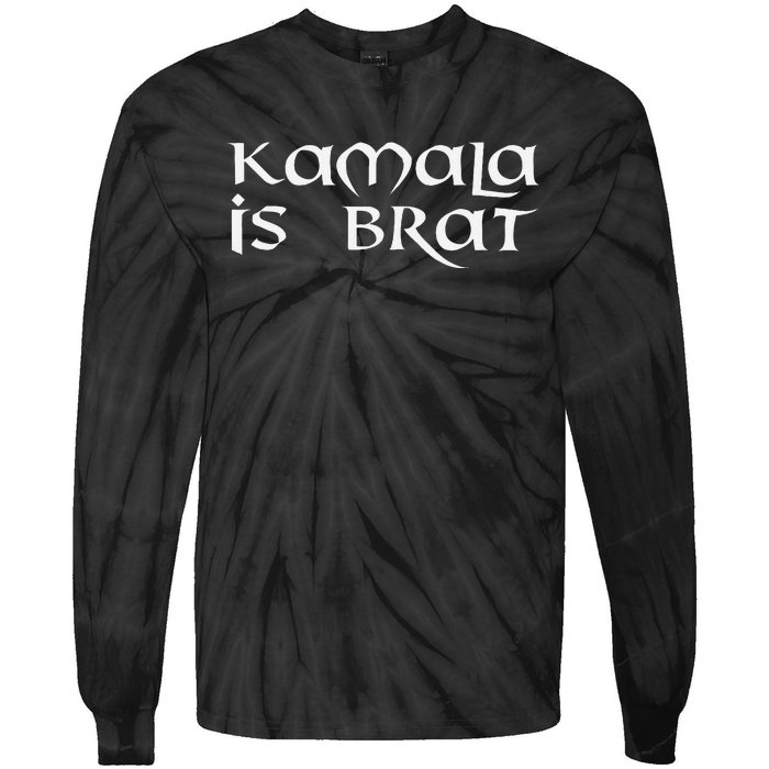 Retro Kamala Is Brat Funny Sarcastic 2024 Tie-Dye Long Sleeve Shirt