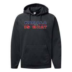 Retro Kamala Is Brat Funny Sarcastic 2024 Performance Fleece Hoodie