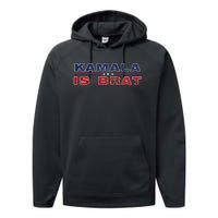 Retro Kamala Is Brat Funny Sarcastic 2024 Performance Fleece Hoodie