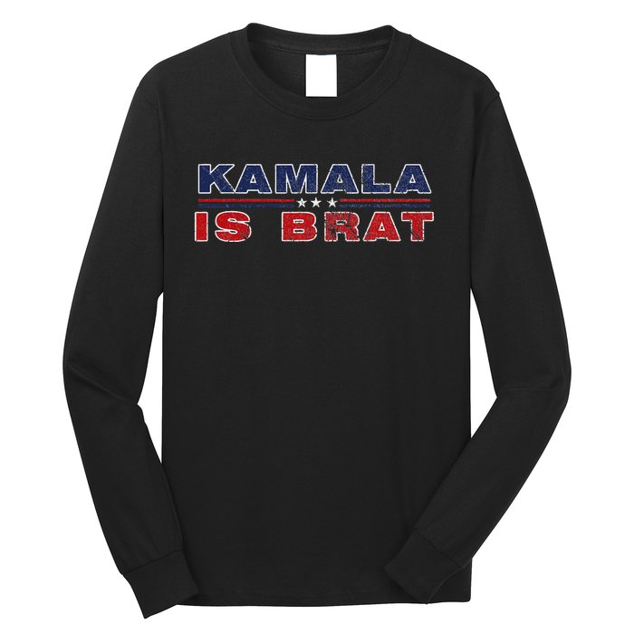 Retro Kamala Is Brat Funny Sarcastic 2024 Long Sleeve Shirt