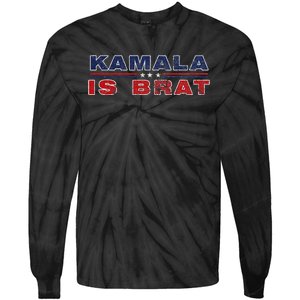 Retro Kamala Is Brat Funny Sarcastic 2024 Tie-Dye Long Sleeve Shirt