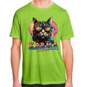 Retro Karma Is A Cat Adult ChromaSoft Performance T-Shirt