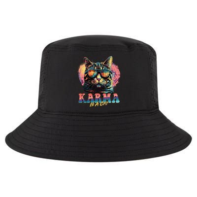 Retro Karma Is A Cat Cool Comfort Performance Bucket Hat