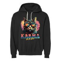 Retro Karma Is A Cat Garment-Dyed Fleece Hoodie