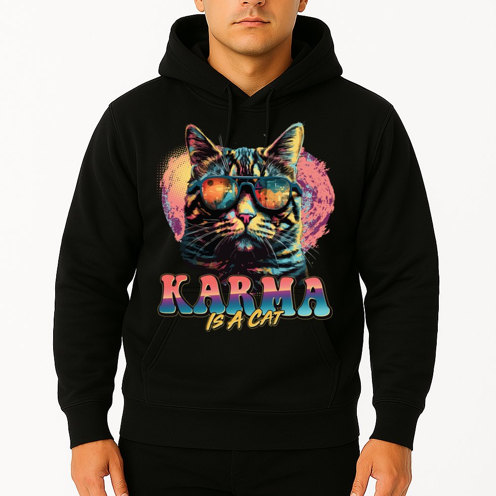 Retro Karma Is A Cat Hoodie