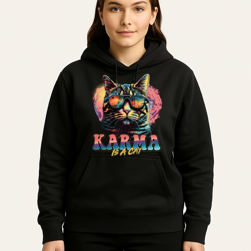 Retro Karma Is A Cat Hoodie